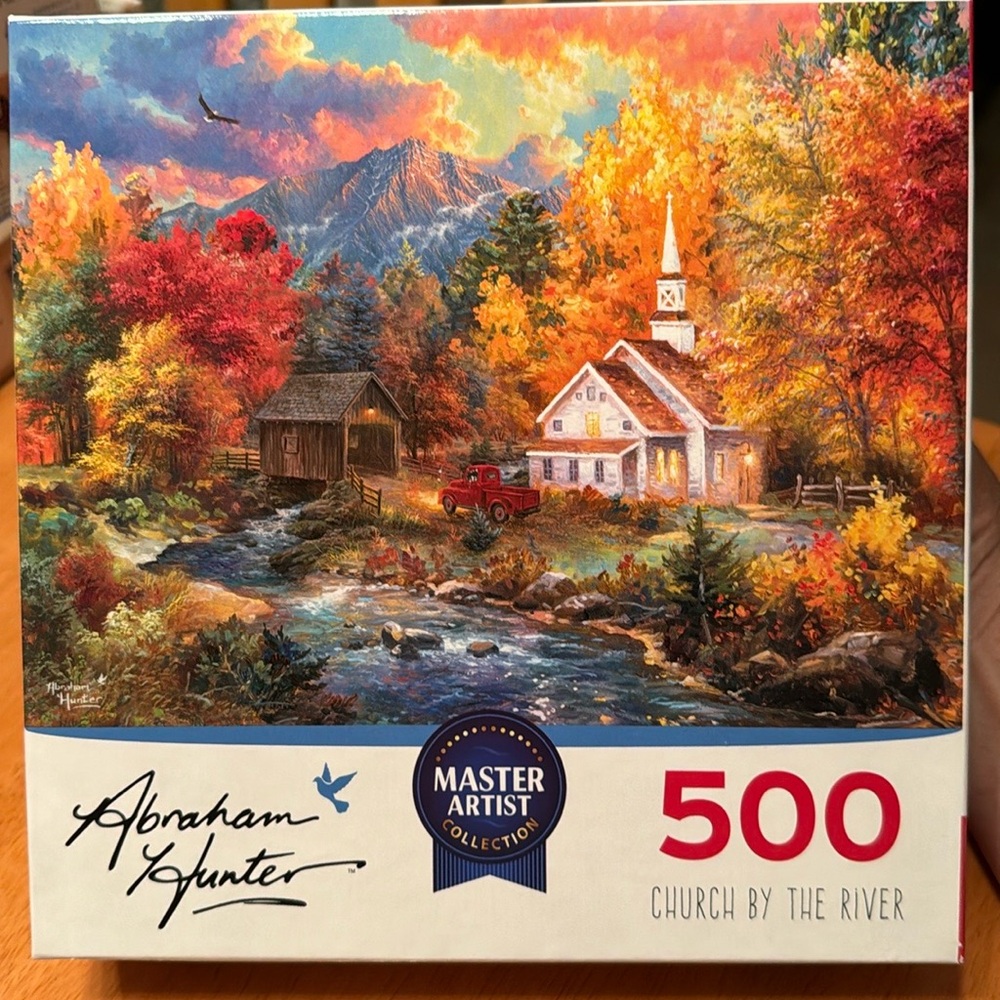Abraham Hunter 500 piece puzzle - Church By the River